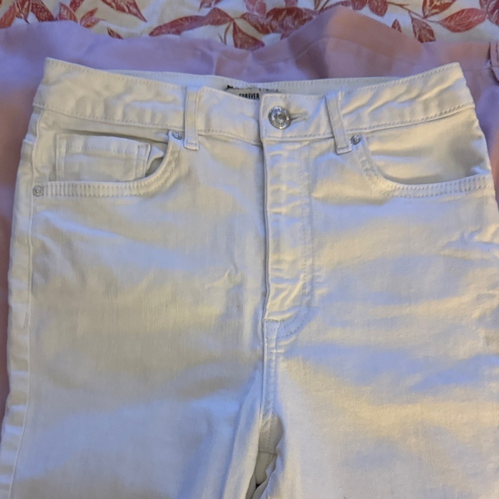 Forever 21 High Rise White Jeans